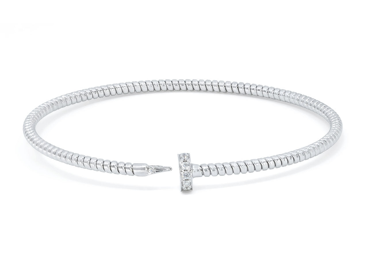 Skinny Tubogas Nail Bracelet in 18K White Gold, by Beladora