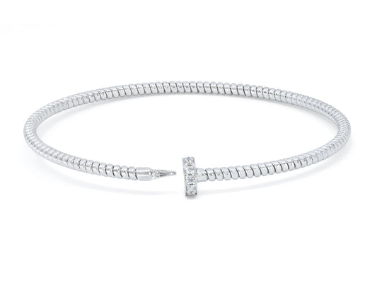 Skinny Tubogas Nail Bracelet in 18K White Gold, by Beladora