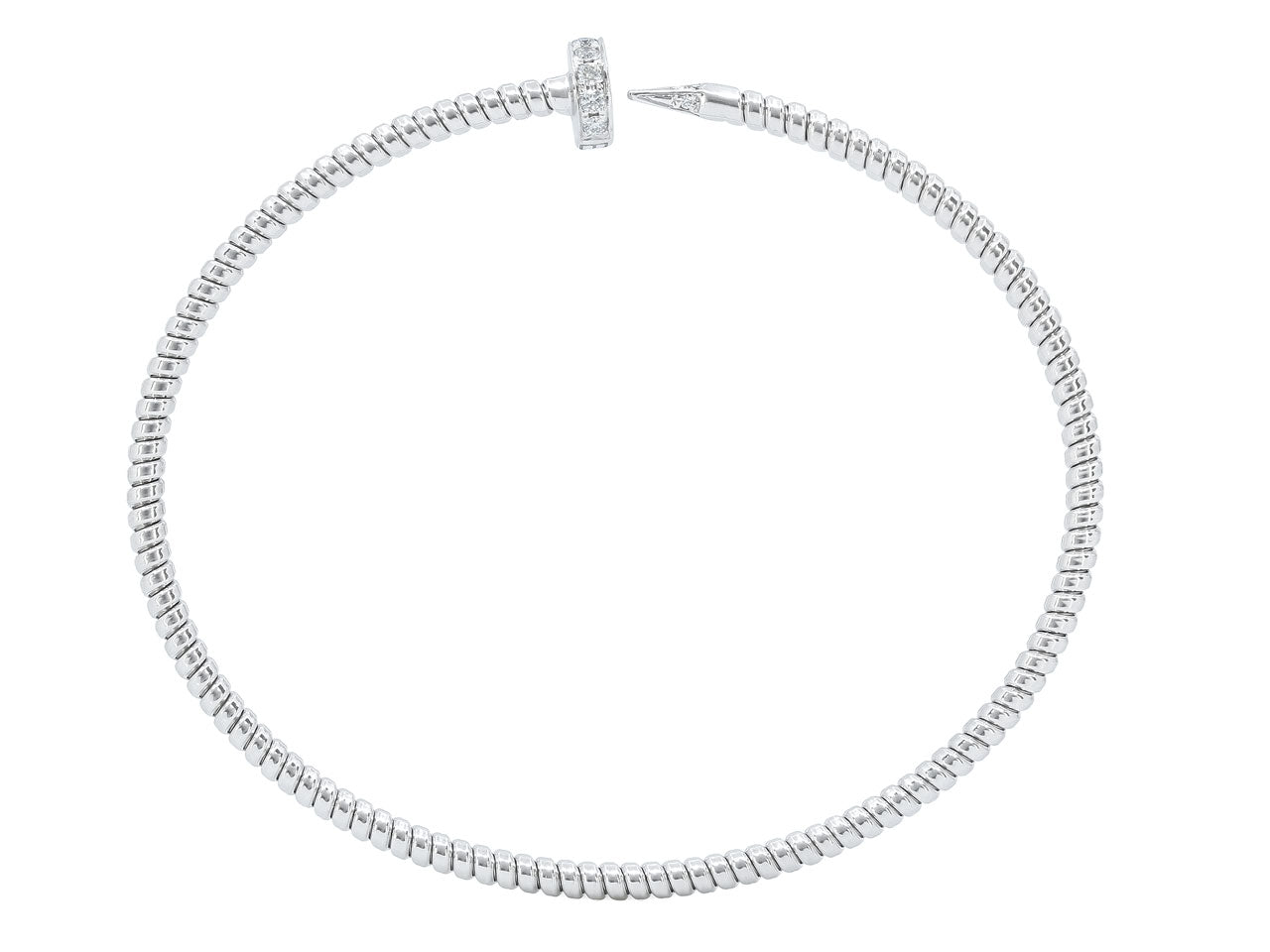 Skinny Tubogas Nail Bracelet in 18K White Gold, by Beladora