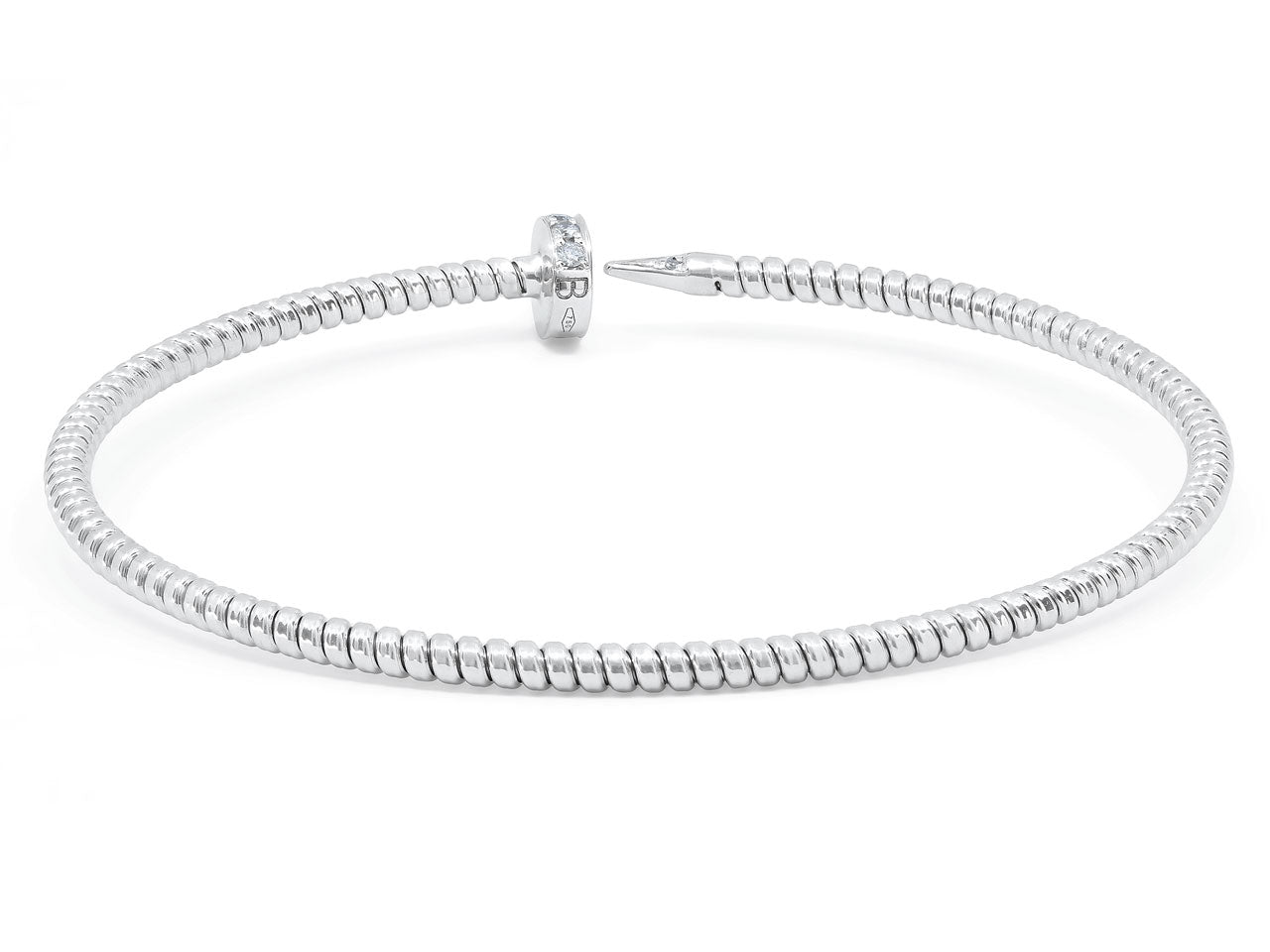 Skinny Tubogas Nail Bracelet in 18K White Gold, by Beladora