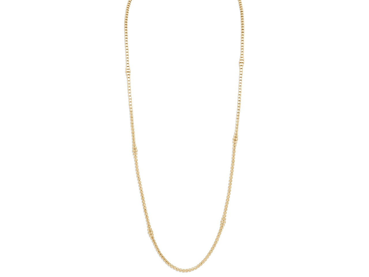 Italian Skinny Flexible Tube Necklace in 18K Gold, by Beladora