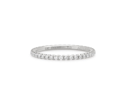 DeBeers 'Aura' Diamond Eternity Band in 18K White Gold