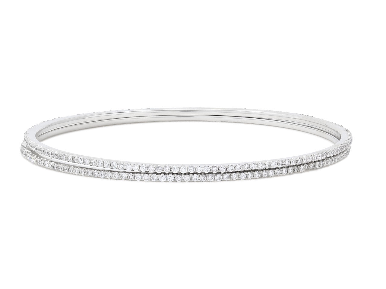 Pair of Diamond Bangles in 18K White Gold