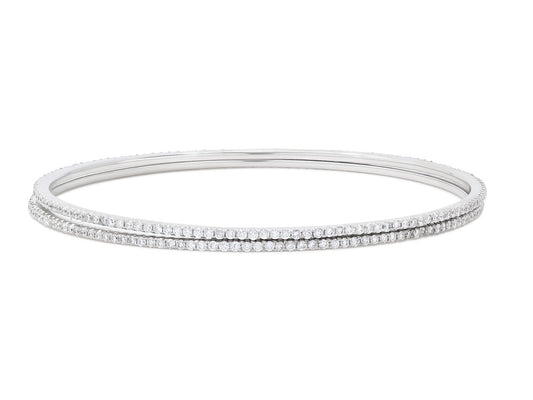 Pair of Diamond Bangles in 18K White Gold