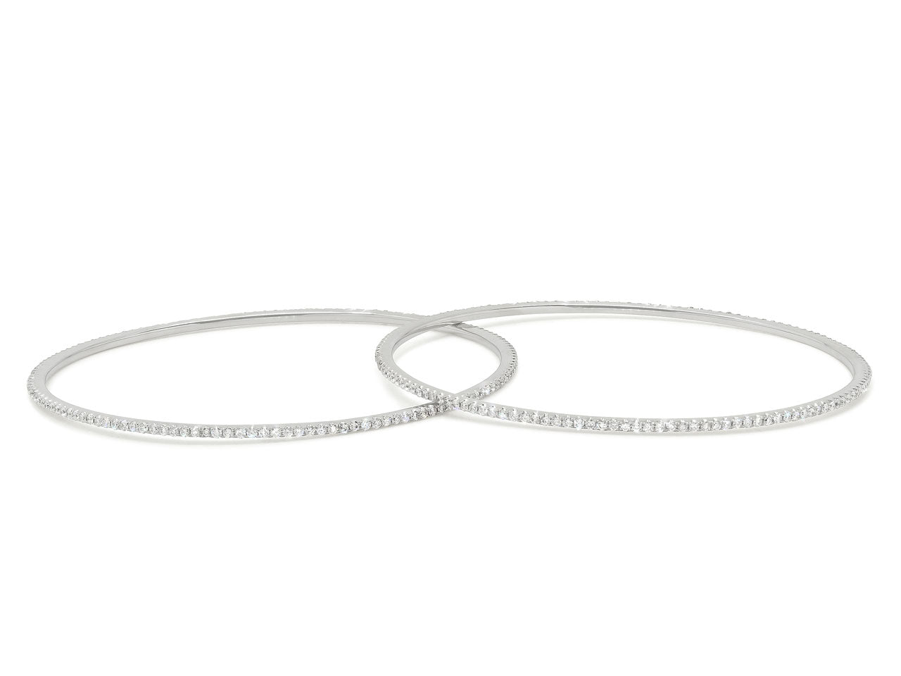 Pair of Diamond Bangles in 18K White Gold