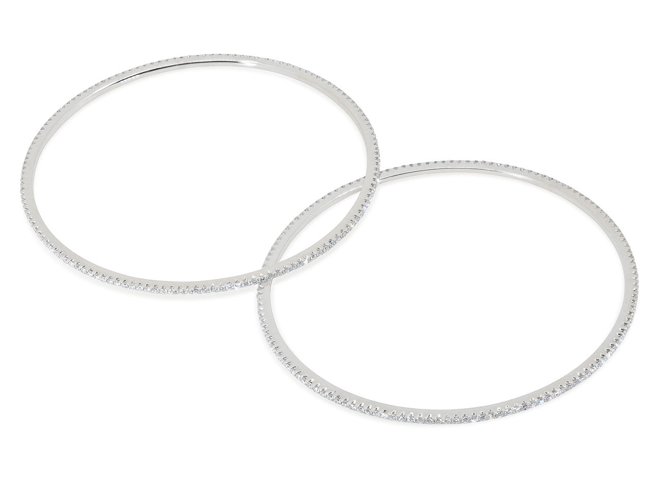 Pair of Diamond Bangles in 18K White Gold