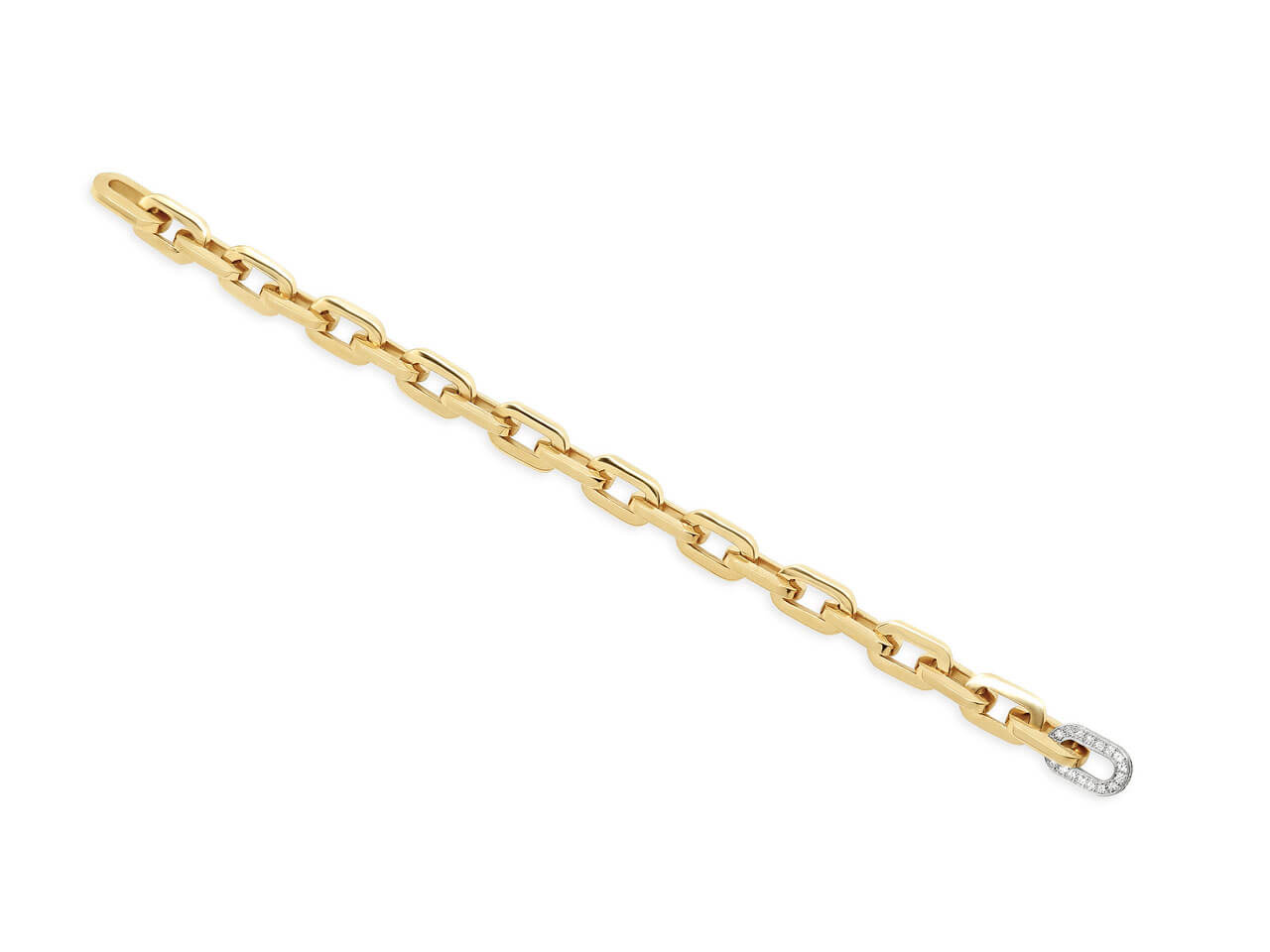 Italian Chain Link Bracelet with Diamonds in 18K Gold, by Beladora