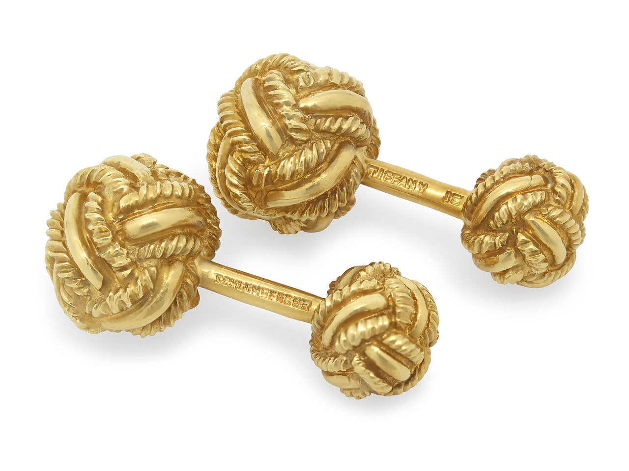 Tiffany & Co. Schlumberger Woven 'Love Knot' Cufflinks in 18K Gold