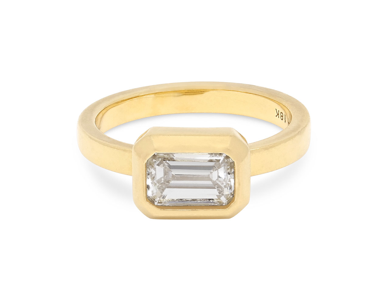 Cynthia Bach Emerald Cut Diamond Ring in 18K Gold