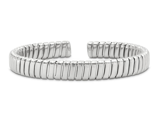 Tubogas Bracelet in 18K White Gold, Italian