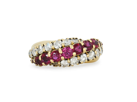 Hammerman Brothers Ruby and Diamond Ring in 18K Gold