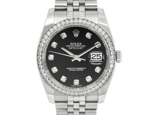 Rolex 'Datejust' 36 in Steel, with Diamond Bezel and Dial