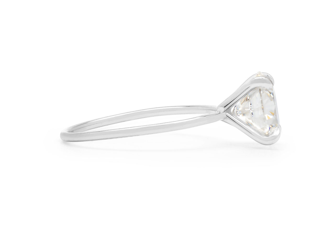 2.08 Carat F/VS2 Round Brilliant-cut Diamond, in a Platinum Band