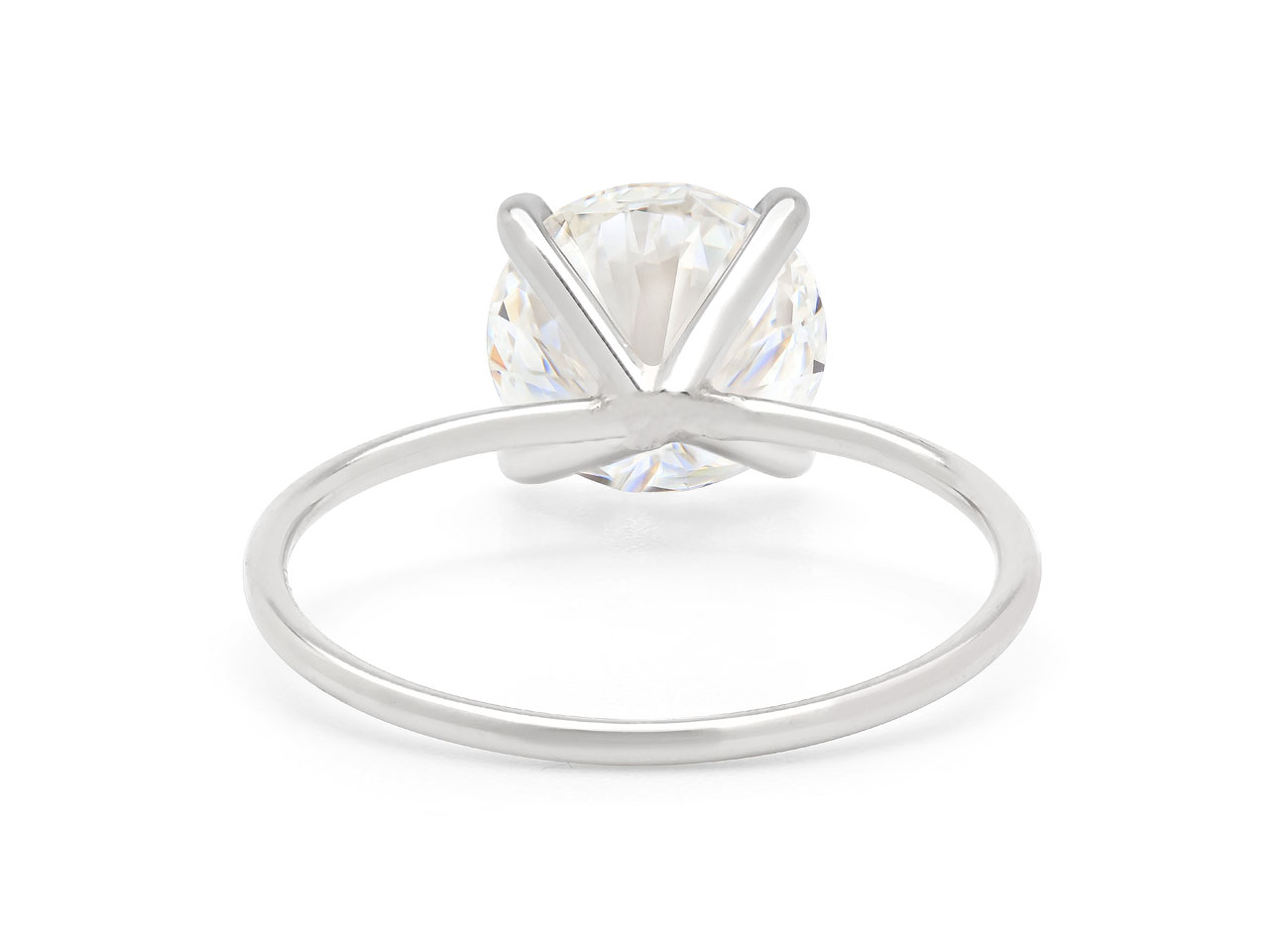 2.08 Carat F/VS2 Round Brilliant-cut Diamond, in a Platinum Band