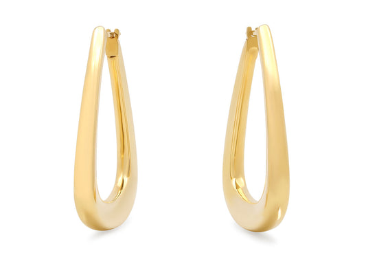 Triangle Hoop Earrings in 18K Gold, Small, by Beladora