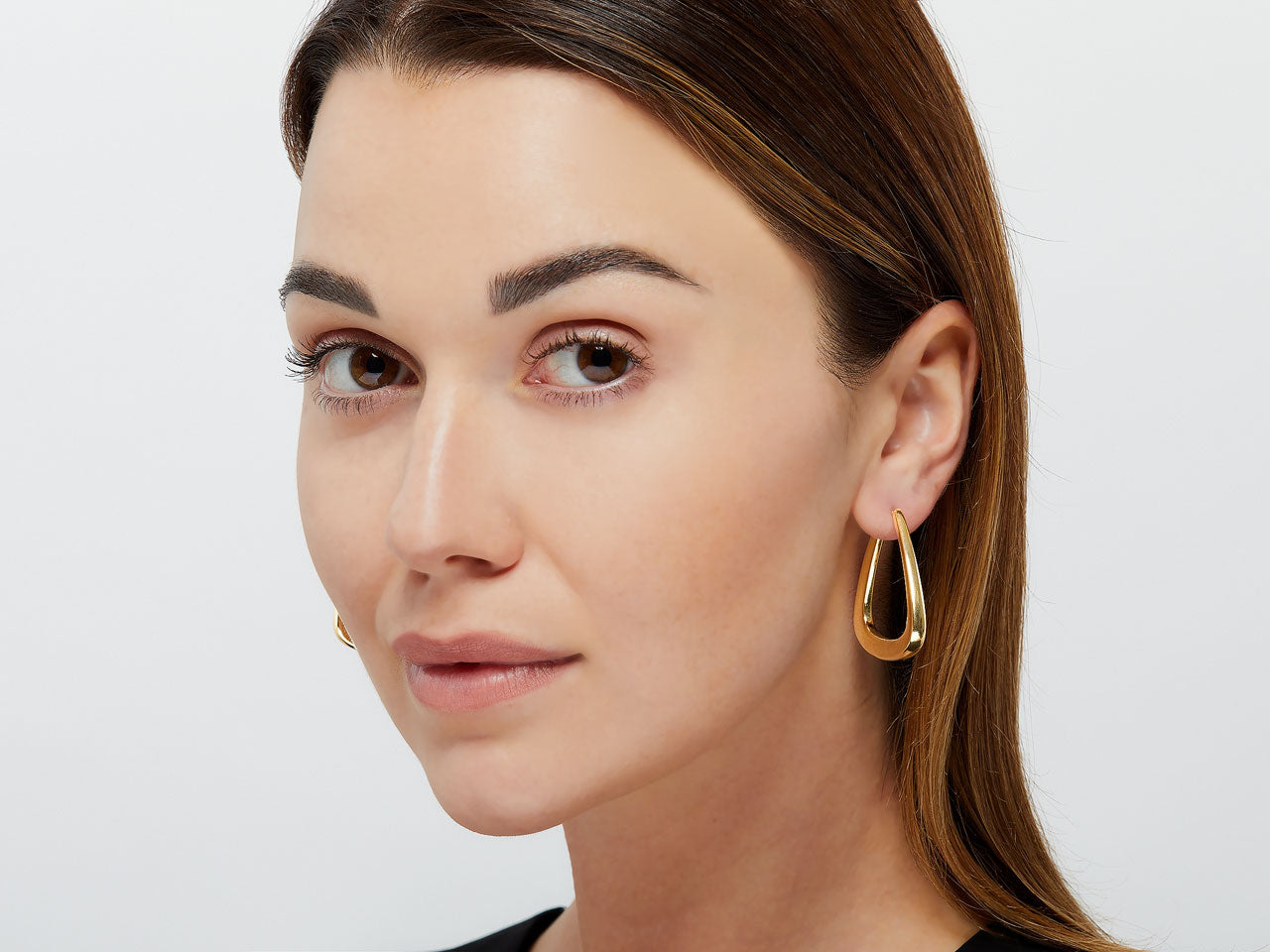 Triangle Hoop Earrings in 18K Gold, Small, by Beladora