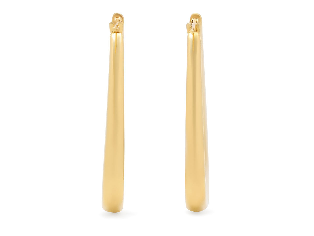 Triangle Hoop Earrings in 18K Gold, Small, by Beladora