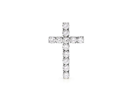 Diamond Cross Pendant in 18K White Gold