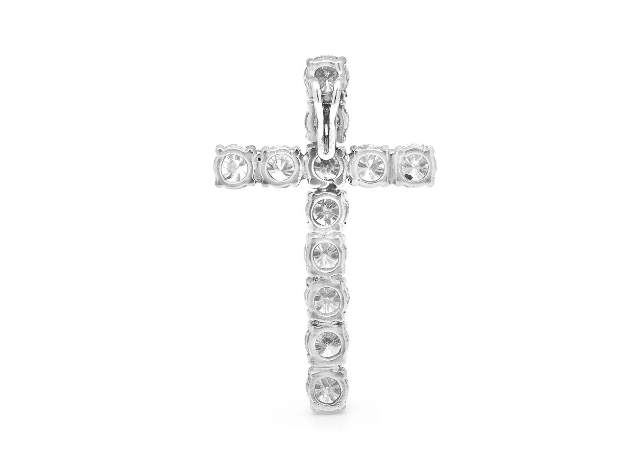 Diamond Cross Pendant in 18K White Gold