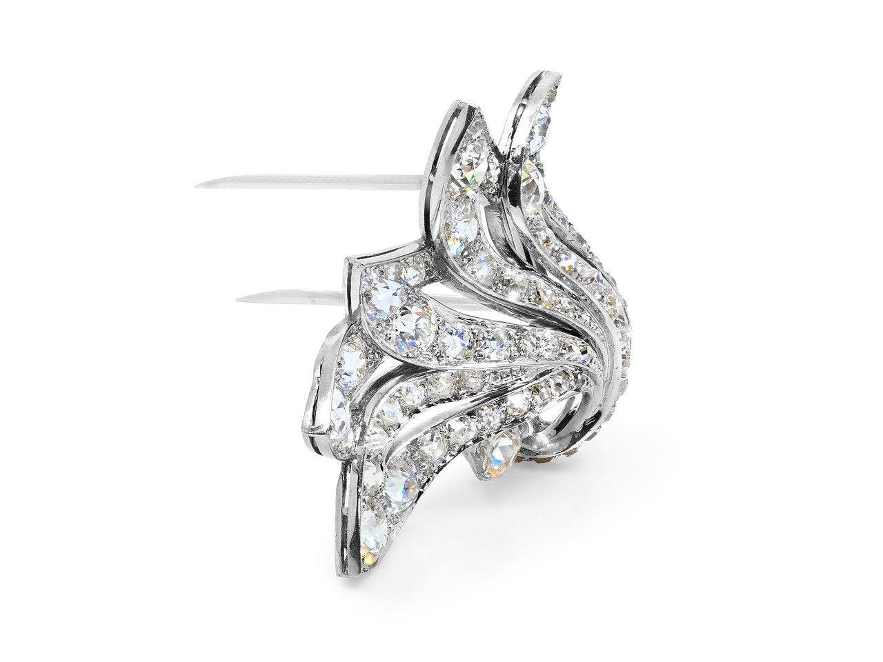 Mellerio dits Meller Art Deco Diamond Brooch in Platinum