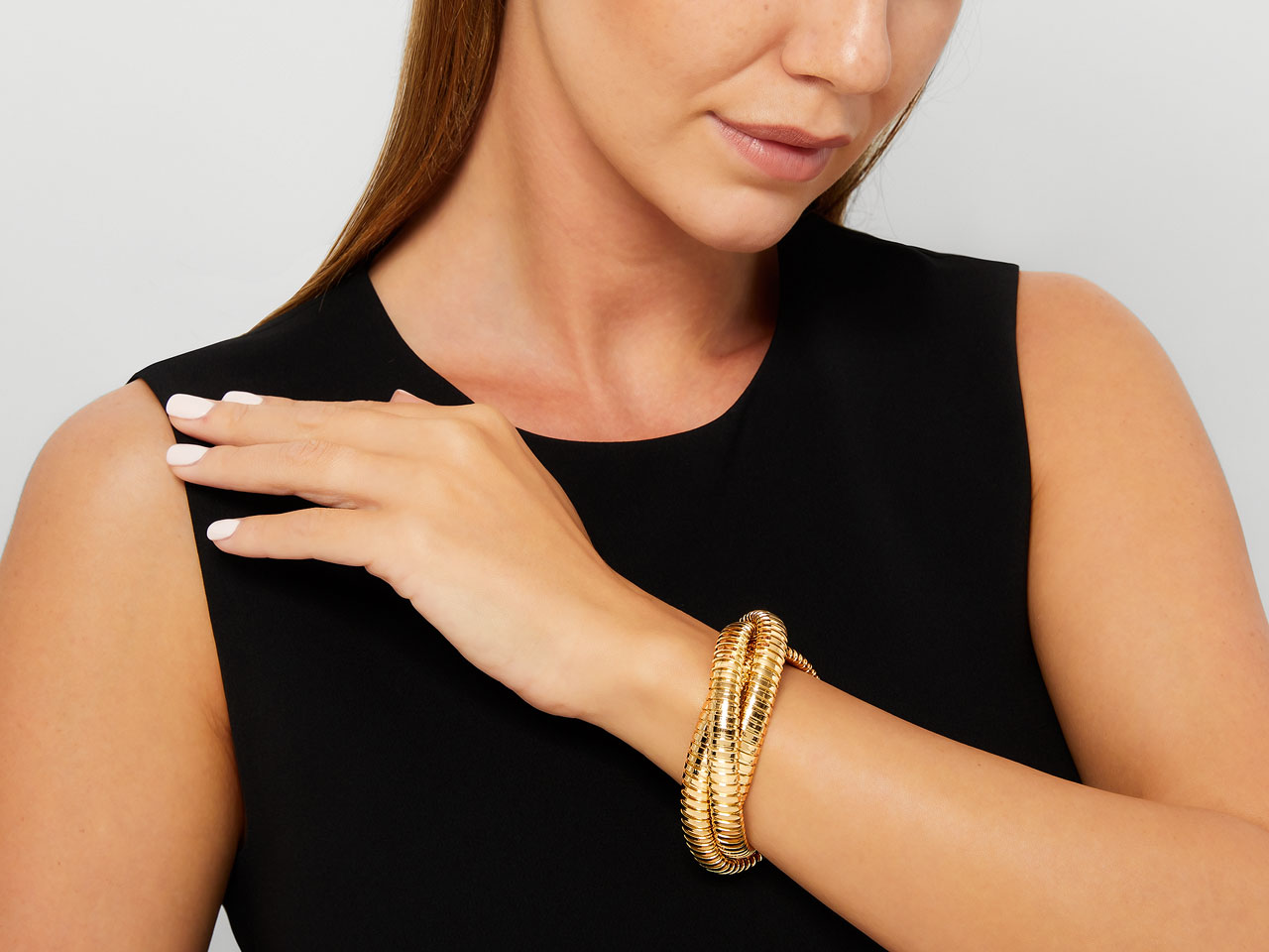 Rolling Bracelet in 18K Yellow Gold, 9mm, Large Wrist Size, by Beladora