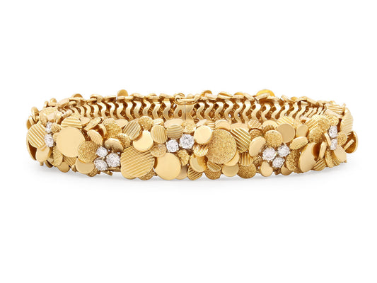 Mid-Century Diamond Bracelet in 18K Gold