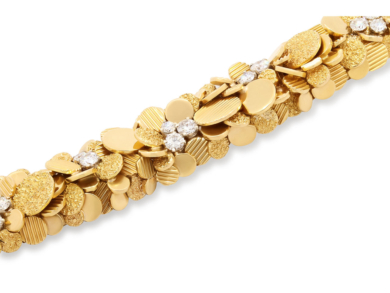 Mid-Century Diamond Bracelet in 18K Gold