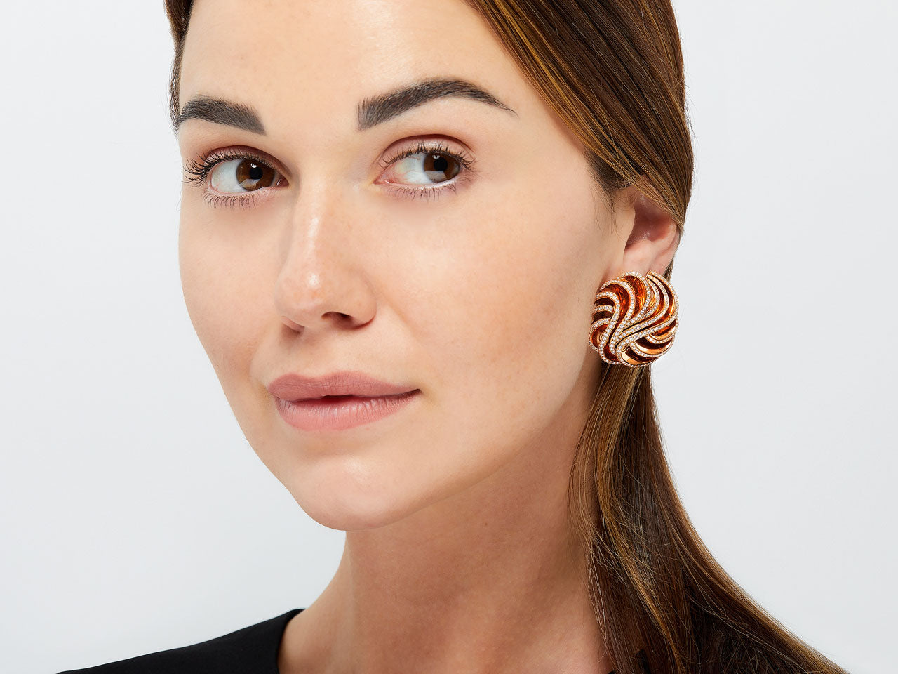 De Grisogono 'Onde' Diamond Earrings in 18K Rose Gold