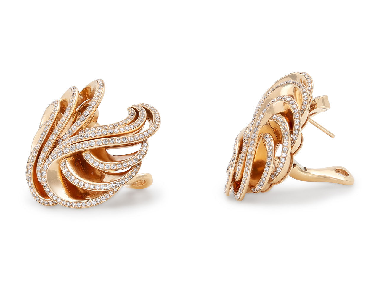 De Grisogono 'Onde' Diamond Earrings in 18K Rose Gold