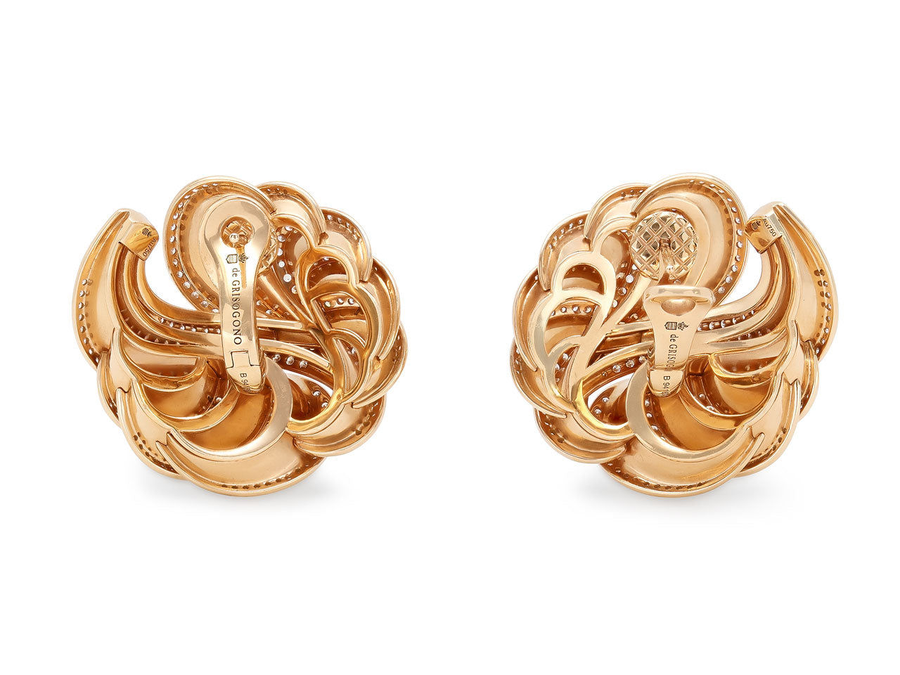 De Grisogono 'Onde' Diamond Earrings in 18K Rose Gold