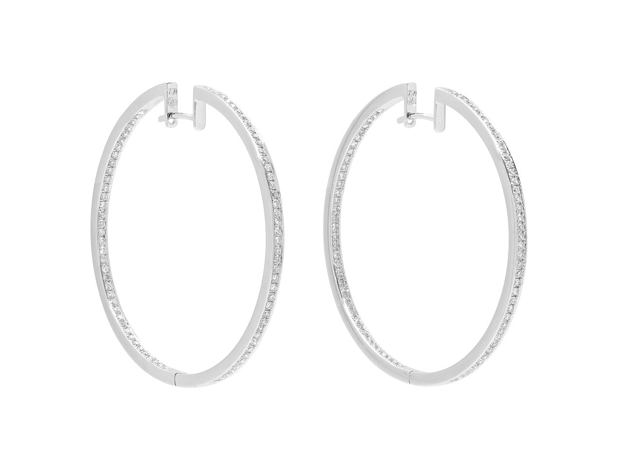 Gubelin Diamond Hoops in 18K White Gold