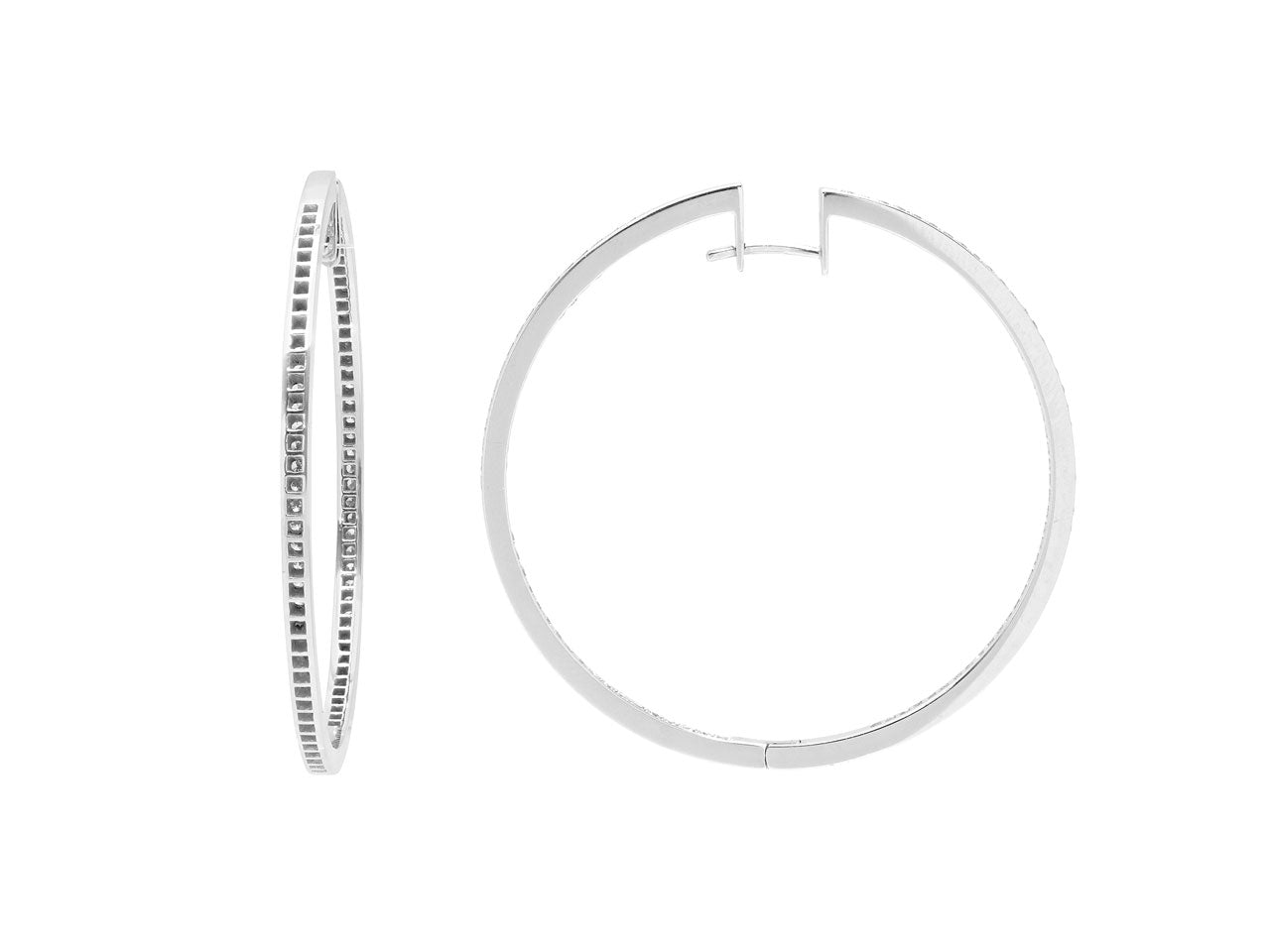 Gubelin Diamond Hoops in 18K White Gold