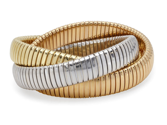 Sidney Garber Tri Gold Rolling Bracelet in 18K Gold, 12 mm