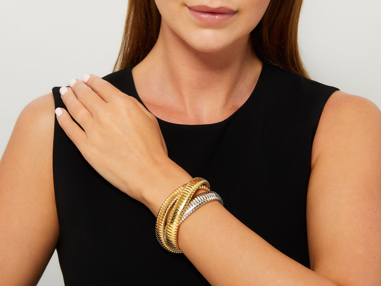 Sidney Garber Tri Gold Rolling Bracelet in 18K Gold, 12 mm