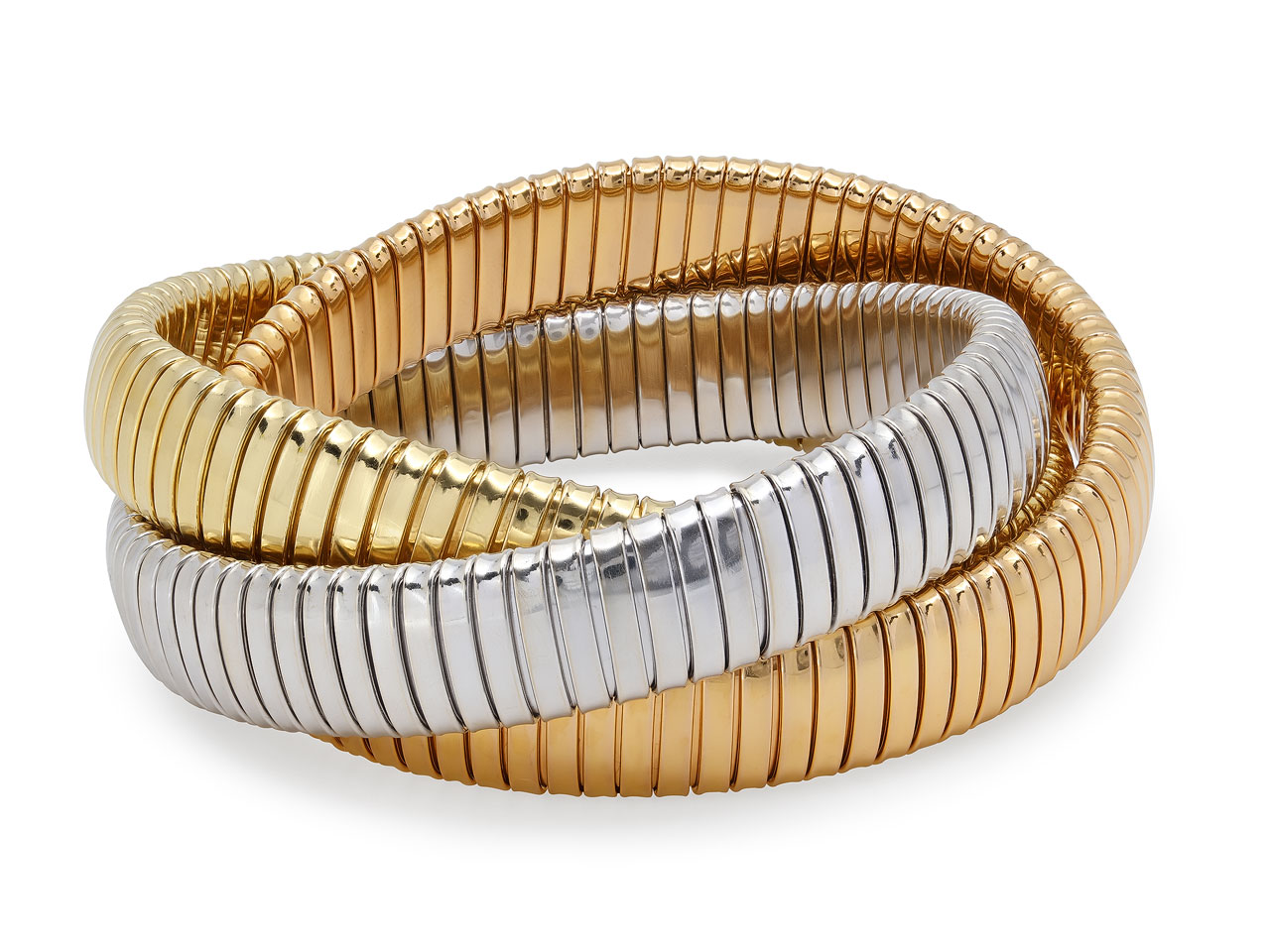 Sidney Garber Tri Gold Rolling Bracelet in 18K Gold, 12 mm