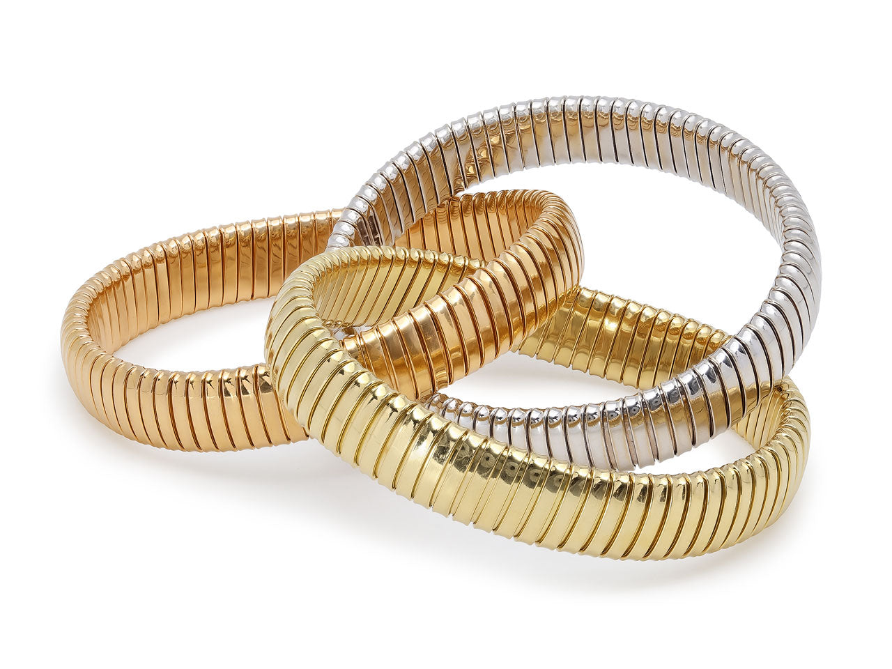 Sidney Garber Tri Gold Rolling Bracelet in 18K Gold, 12 mm