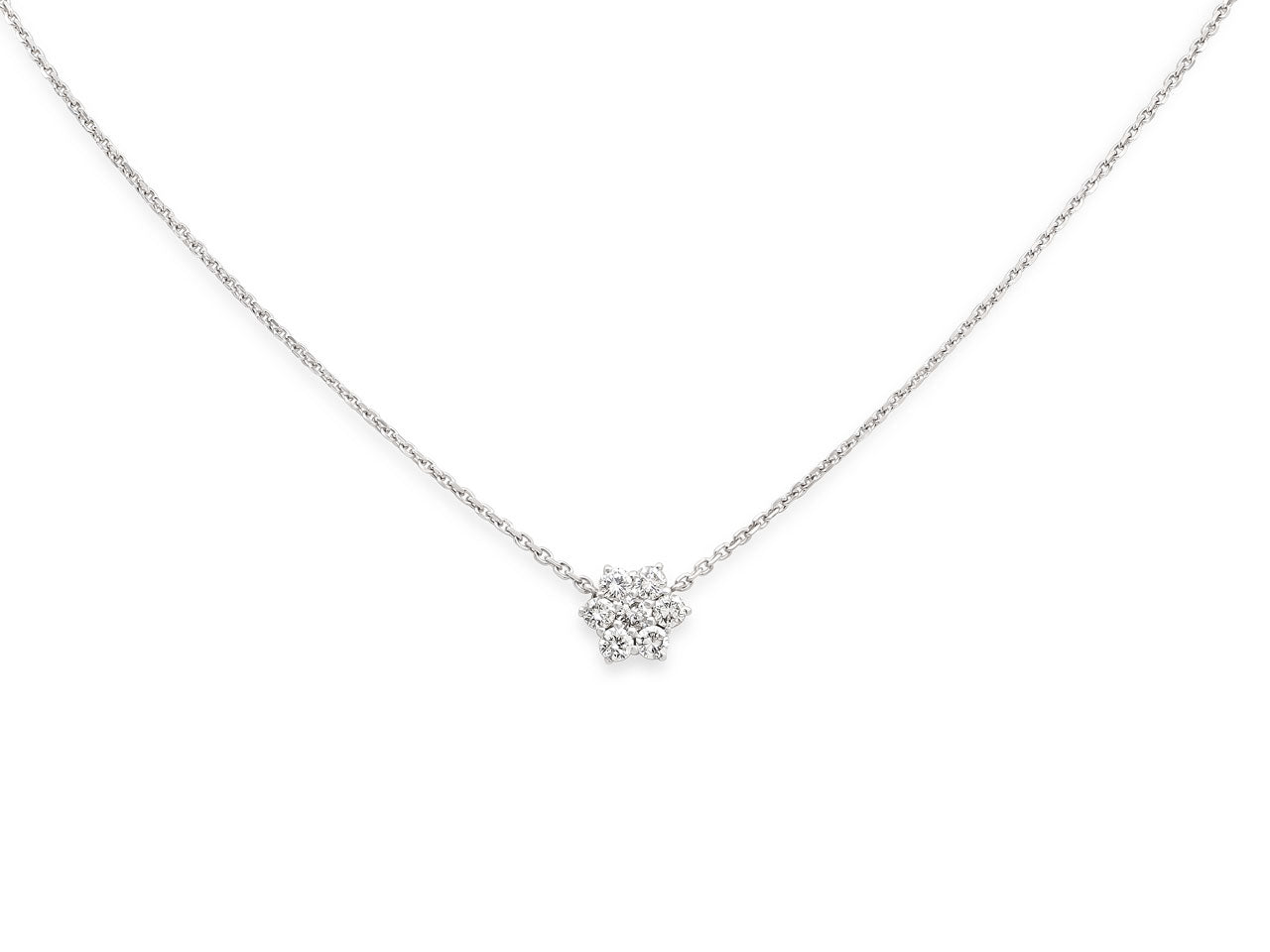 Beladora 'Bespoke' Floral Diamond Pendant in 18K White Gold