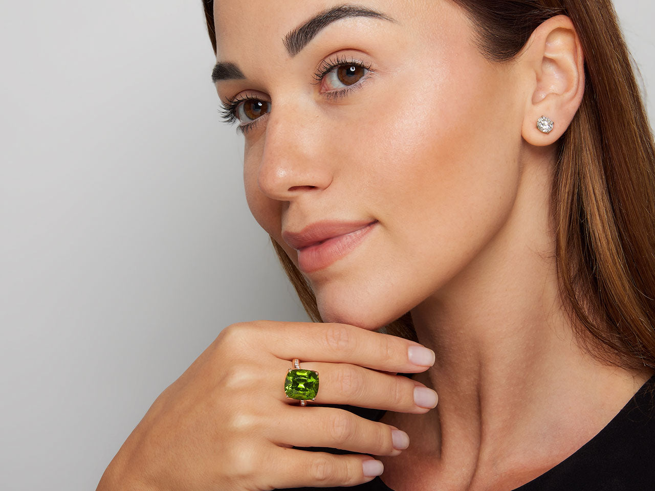 Tamara Comolli 'Tulip' Peridot and Diamond Ring in 18K Rose Gold