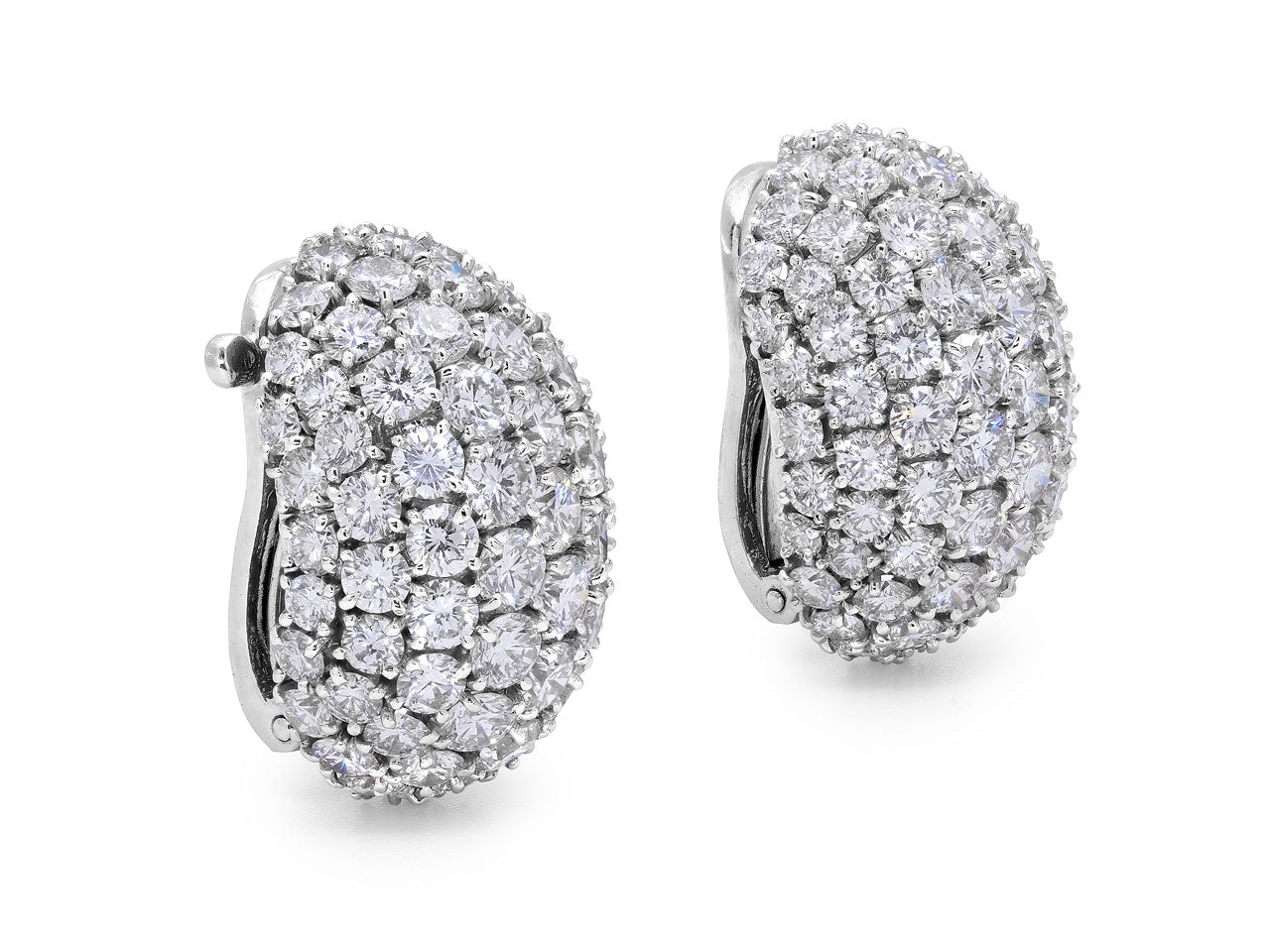 Van Cleef & Arpels Diamond Bombé Earrings in Platinum