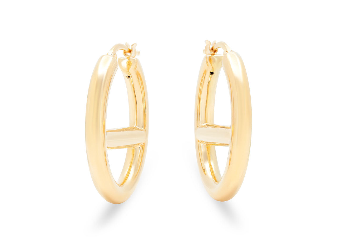 Anchor Link Earrings in 18K Gold, by Beladora