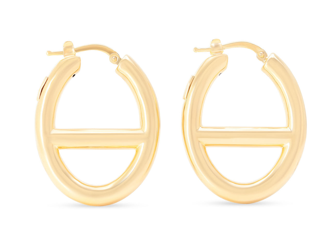 Anchor Link Earrings in 18K Gold, by Beladora