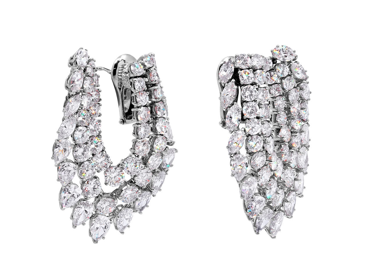 David Webb Diamond Earrings in Platinum