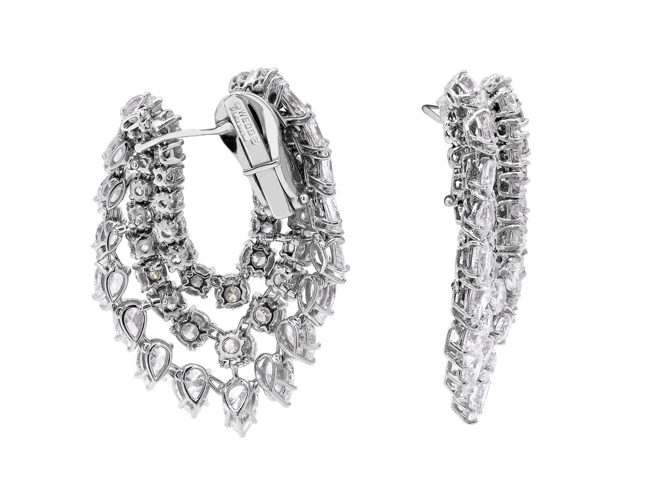 David Webb Diamond Earrings in Platinum