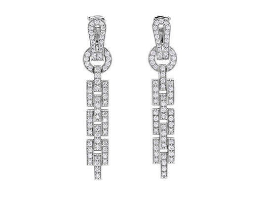 Cartier 'Agrafe' Diamond Earrings in 18K White Gold