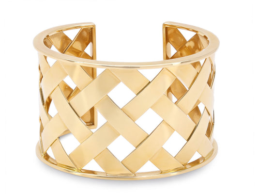 Verdura 'Criss Cross' Cuff Bracelet in 18K Gold