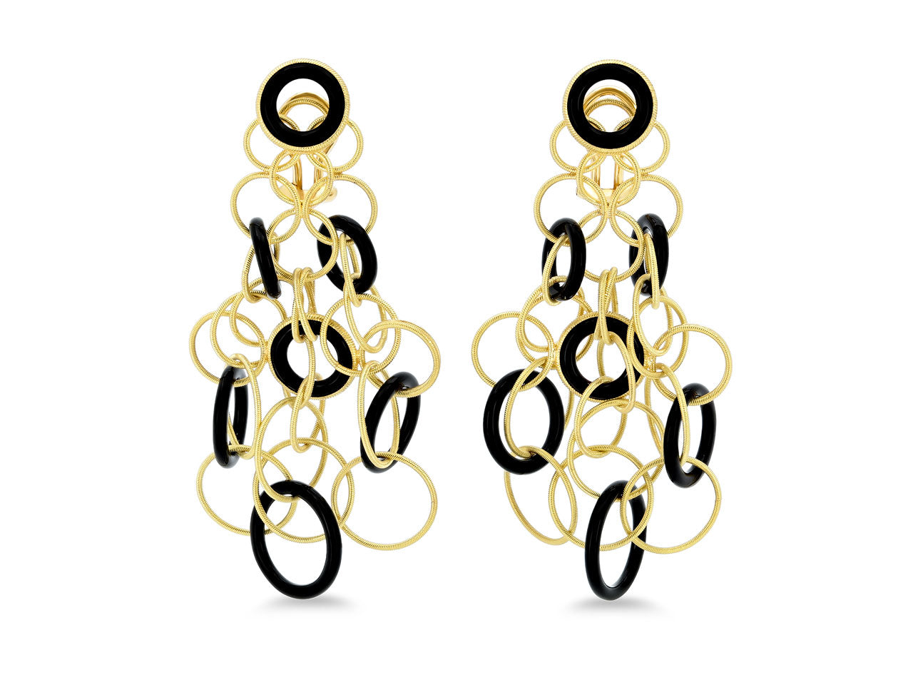 Buccellati 'Hawaii' Onyx Earrings in 18K Gold