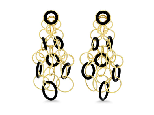 Buccellati 'Hawaii' Onyx Earrings in 18K Gold