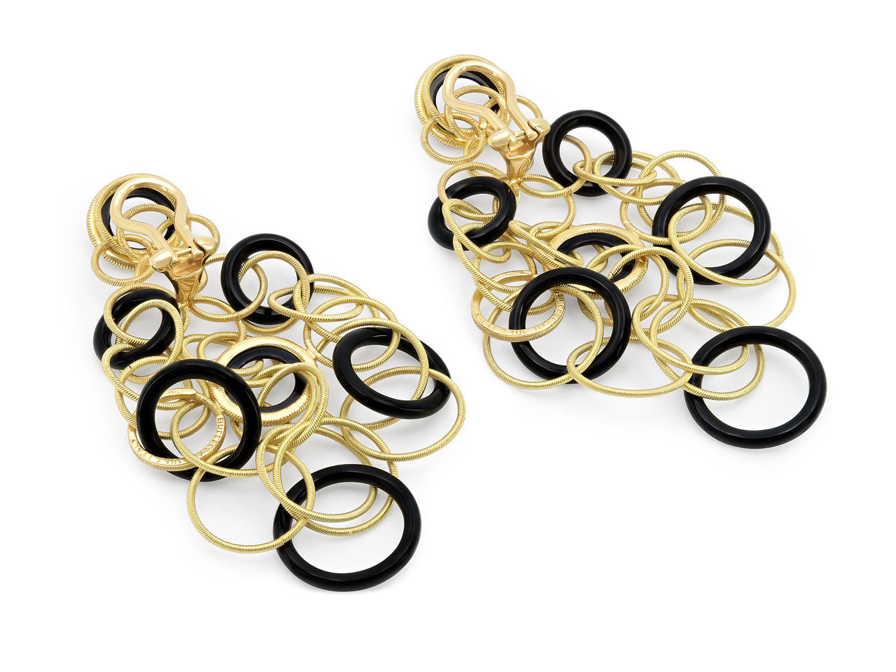 Buccellati 'Hawaii' Onyx Earrings in 18K Gold