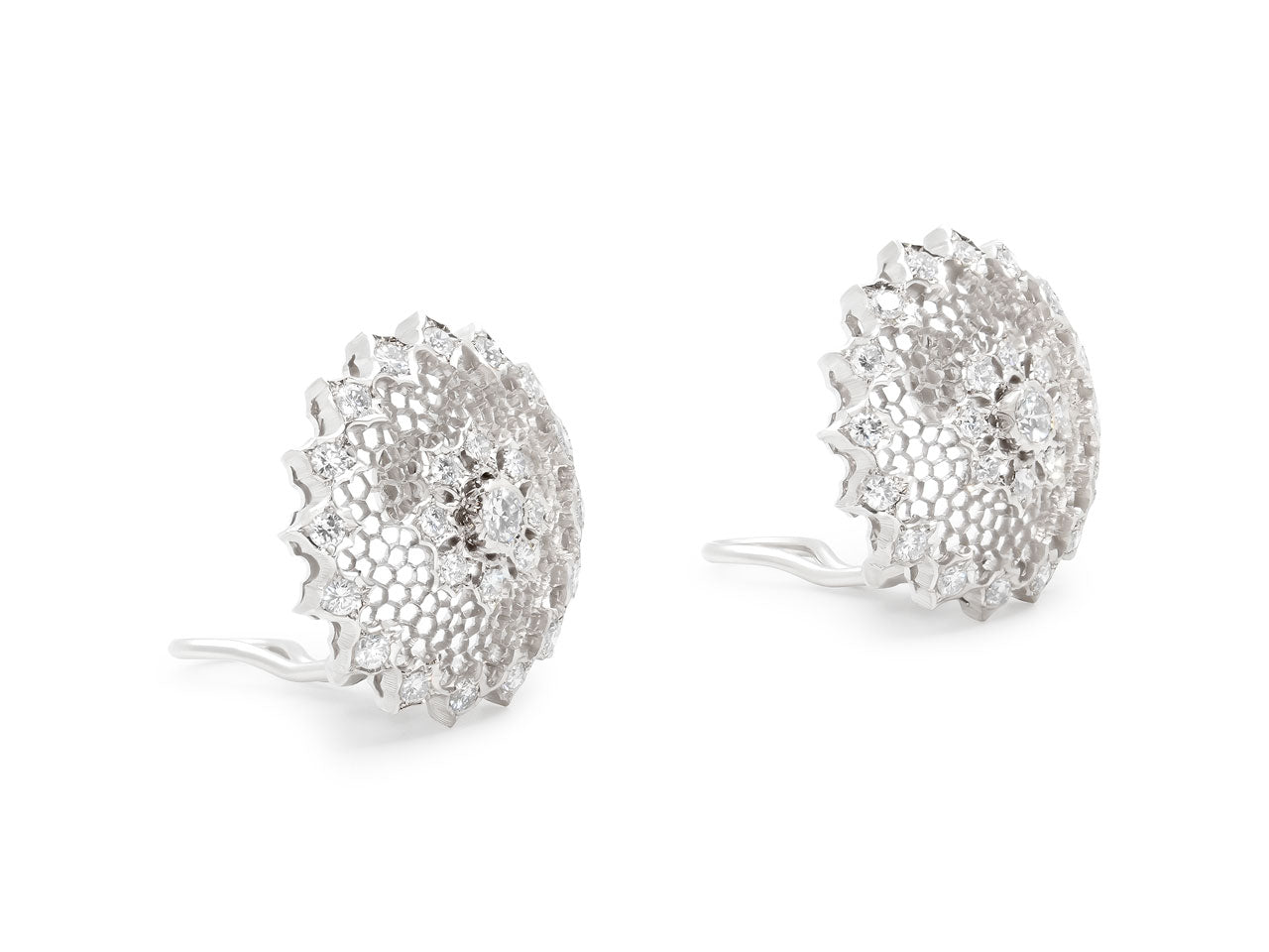 M. Buccellati 'Tulle' Diamond Earrings in 18K White Gold