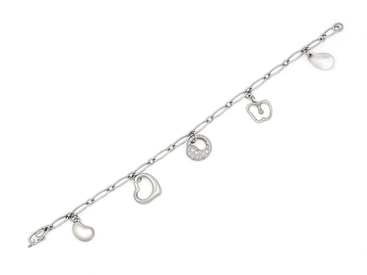 Tiffany & Co. Elsa Peretti Five-Charm Bracelet in Platinum